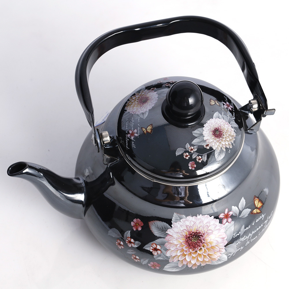 外贸礼品搪瓷烧水壶 复古怀旧珐琅镜面釉梨形水壶搪瓷壶