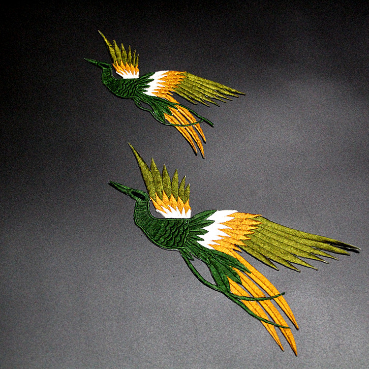 新款凤鸟组合 刺绣凤凰飞鸟布贴 刺绣布贴 diy辅料高端服装辅料