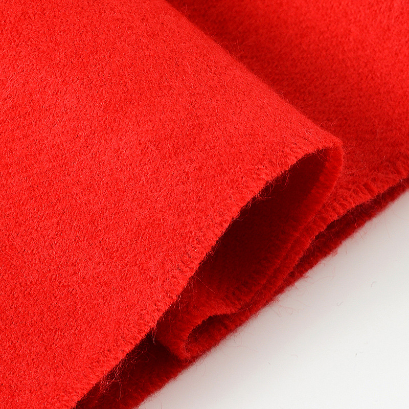 仿羊绒大红纯色围巾 礼品赠送 公司活动 中国红围巾 会销礼品年会