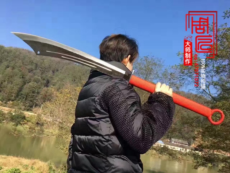 龙泉宝剑 正品高锰钢红军大刀武术朴刀关公刀一体户外长刀 未开刃
