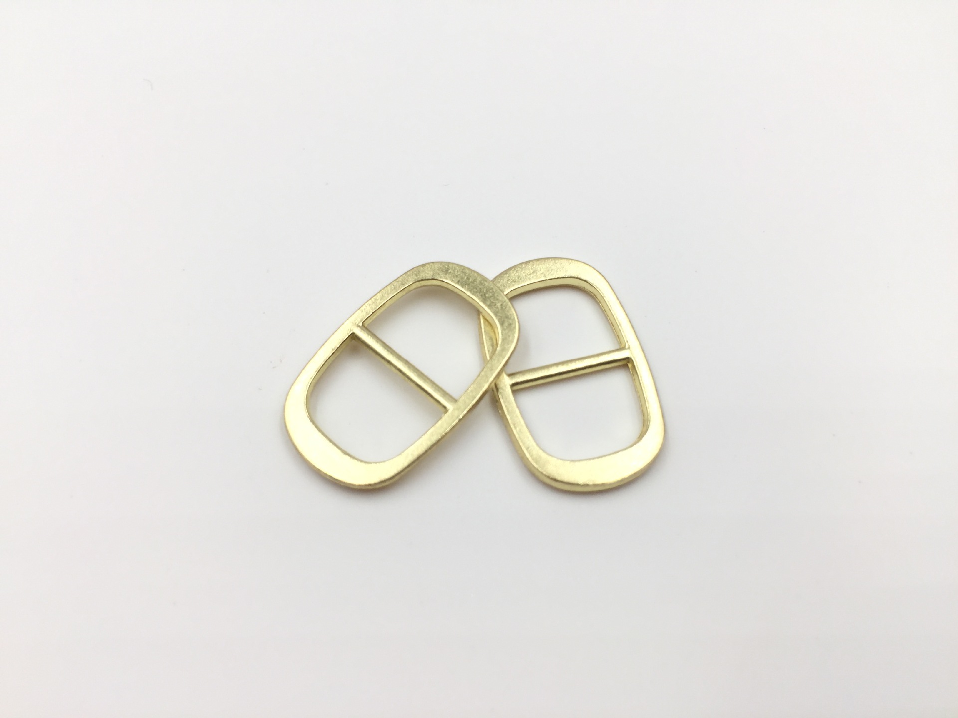 供应内径10mm平面哑光金色椭圆型电镀金属日字扣鞋扣三档扣