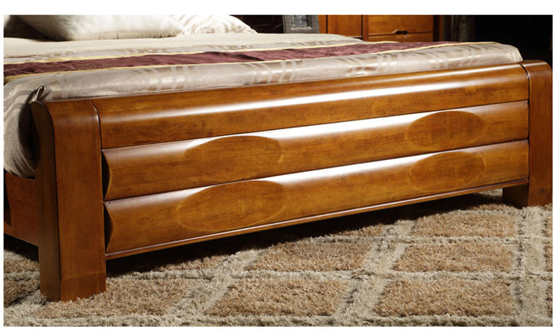 天舒橡胶木实木双人床婚床现代中式实木家具1800x2000.