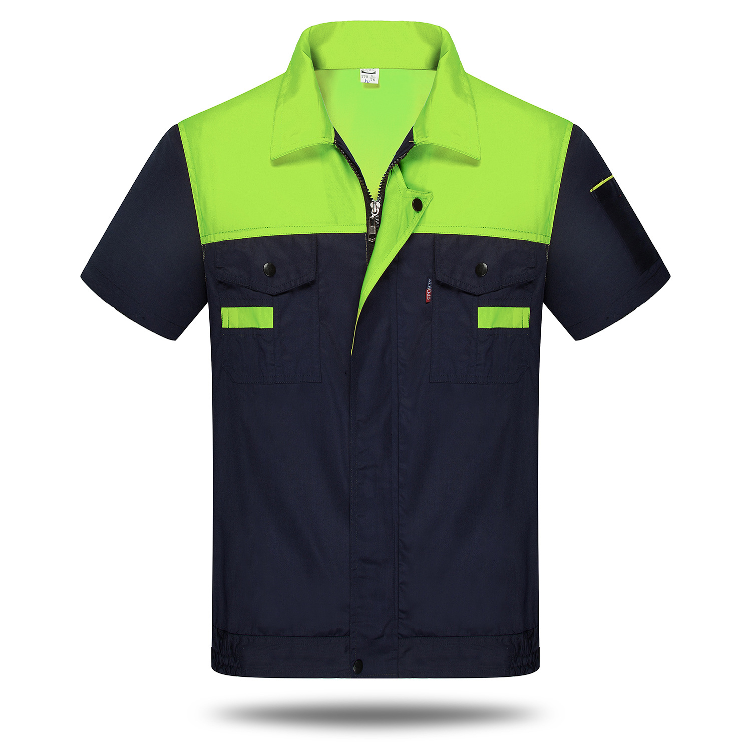 2016夏季纯棉短袖工程工作服 劳保工装深灰色建筑工地汽修服套装