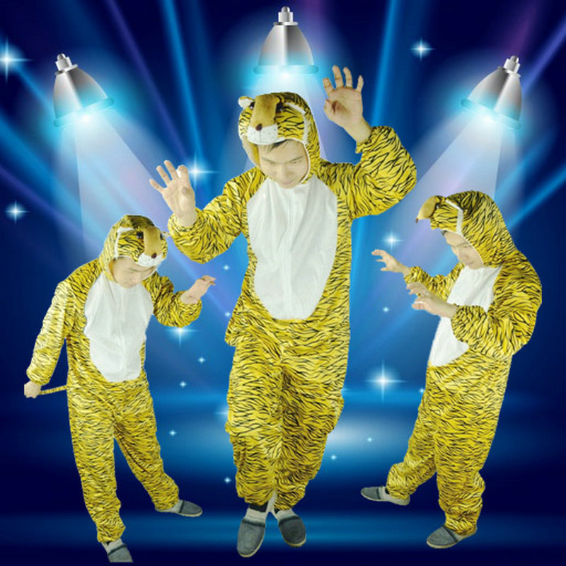万圣节幼儿园亲子活动服装舞台演出成人连体老虎服装cosplay兽王