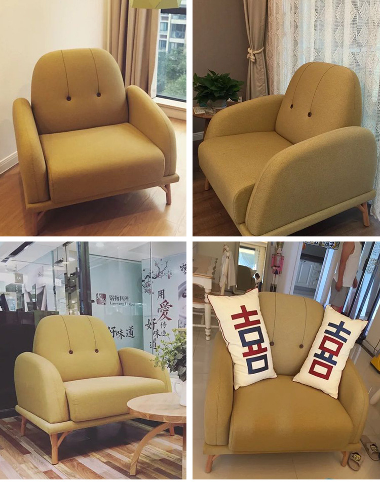 欧式高回弹海绵垫布艺沙发创意卧室沙发阳台小户型可拆洗组合沙发