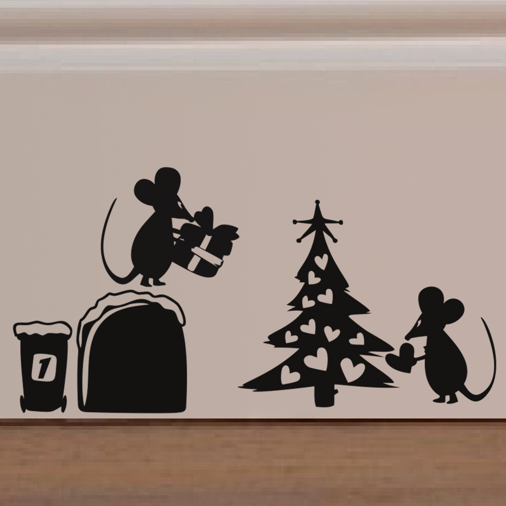 可爱有趣3d卡通老鼠洞墙贴纸 多款式可选 卧室客厅地脚墙角装饰