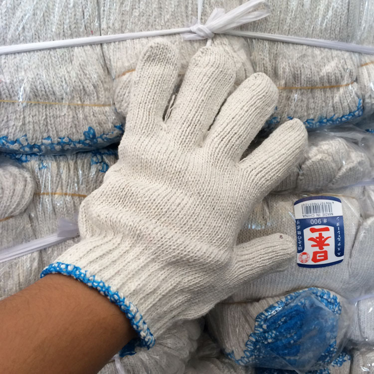 厂家直销劳工劳保手套棉纱防护手套900g克工地建筑棉线手套批发