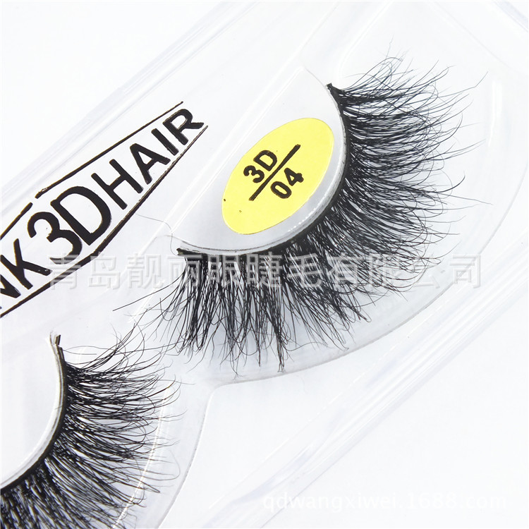 3D04 Mink False Eyelashes Messy Long Mink Hair Eyelash Multi-Layer Thick Source Factory Wholesale
