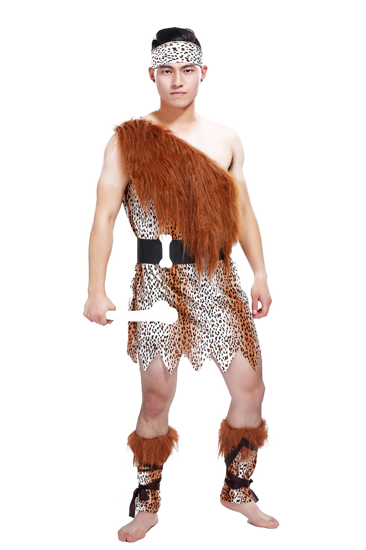 万圣节 派对角色扮演 演出服装 野人服装 土著猎人服装
