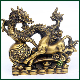 开光纯铜龙马助运龙马精神摆件 2018年属龙吉祥物转运招财防小人