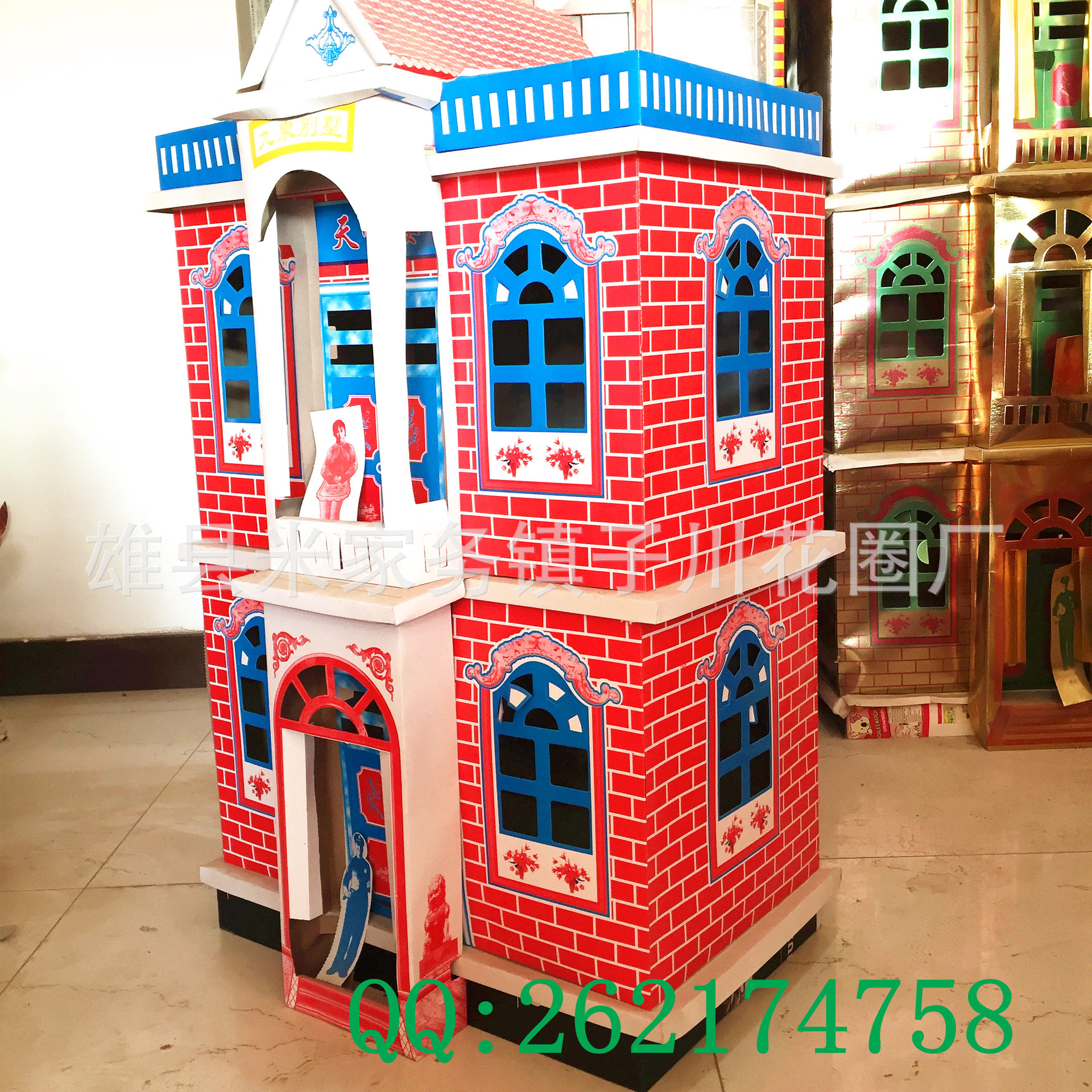 二层加厚天堂楼九泉别墅灵屋殡葬祭祀清明用品厂家批发