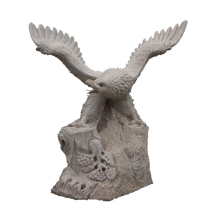 惠安厂家定作广场摆件 景观动物雕塑鹰 青石大理石鹰石雕景区.