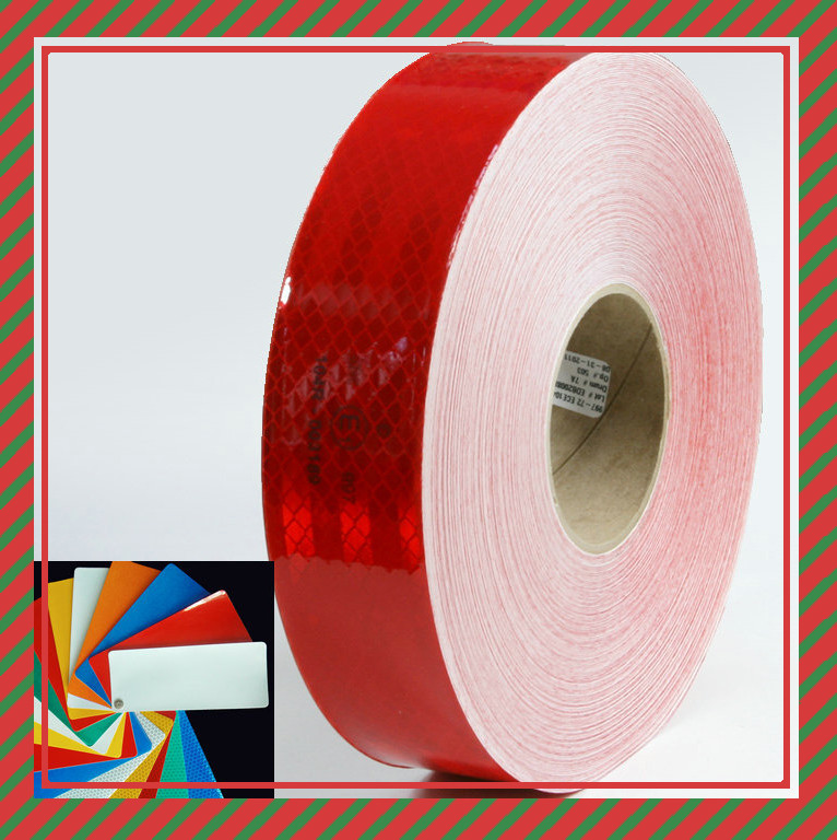 3m车身反光贴 货车反光条 纯红反光纸 pe校车反光贴