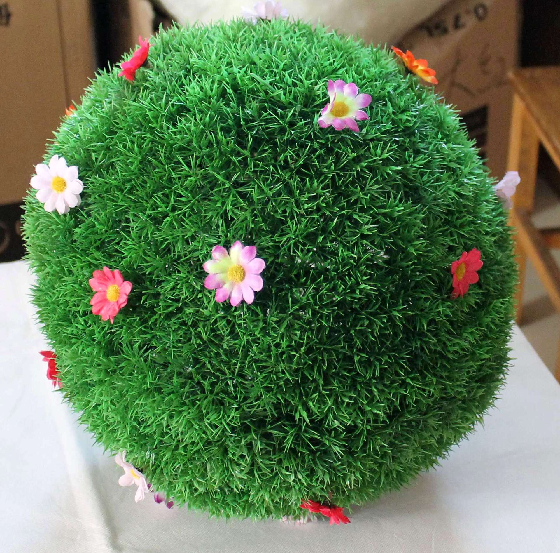 仿真四头草球 商场酒店客厅书房装饰 假花塑料花 开业庆特价 批发