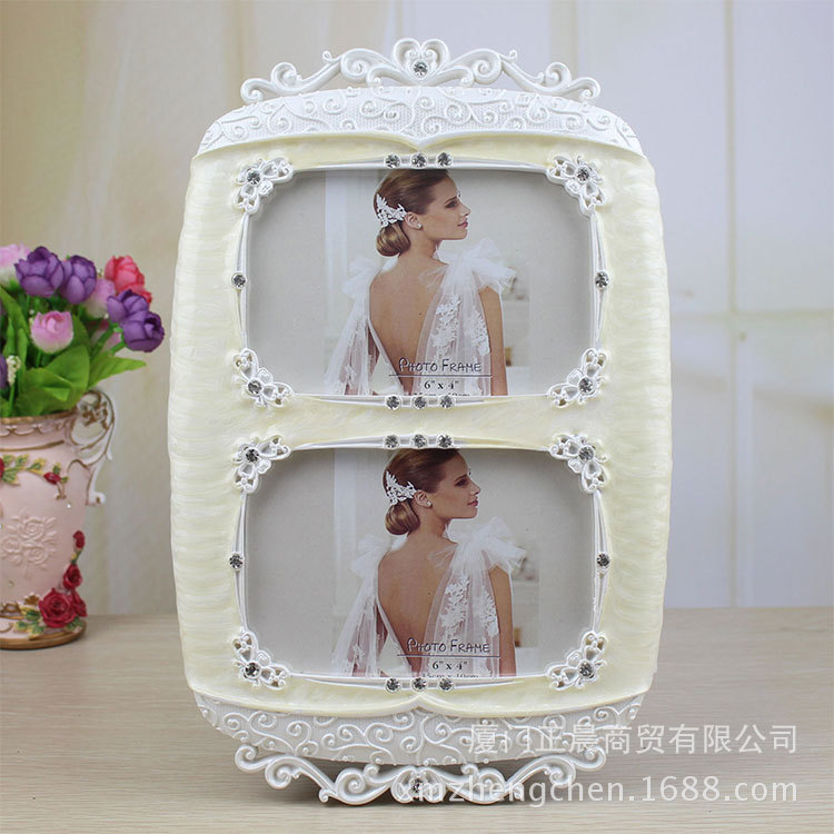 6寸双孔多孔创意树脂相框 高品质婚纱照相架 生日送礼物 厂家批发