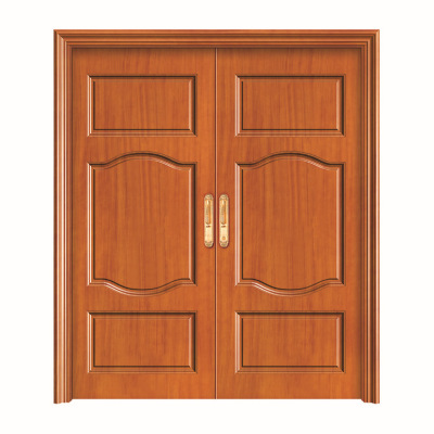 厂家直销实木大门 双开别墅实木大门 室内实木大门套装双开门定做