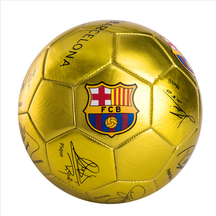 欧洲杯足球正品5号巴萨梅西签名足球成人学