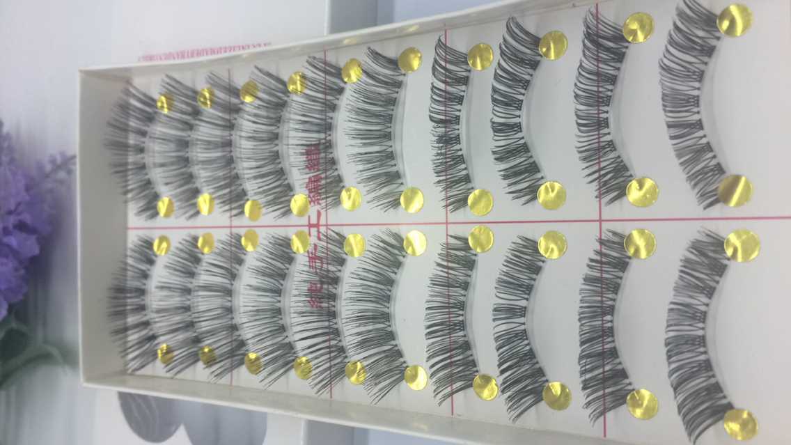 批发眼睫毛 假睫毛台湾白盒002透明浓密交叉型台湾纯手工