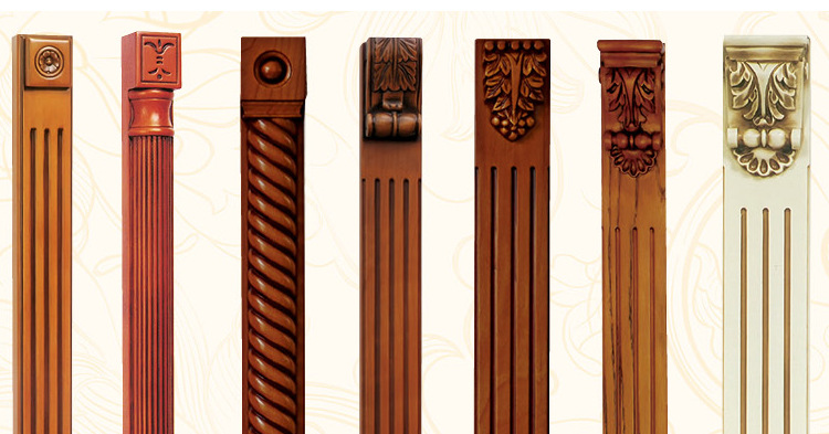 卓运实业 定做实木罗马柱 家装建材 可有图案定制