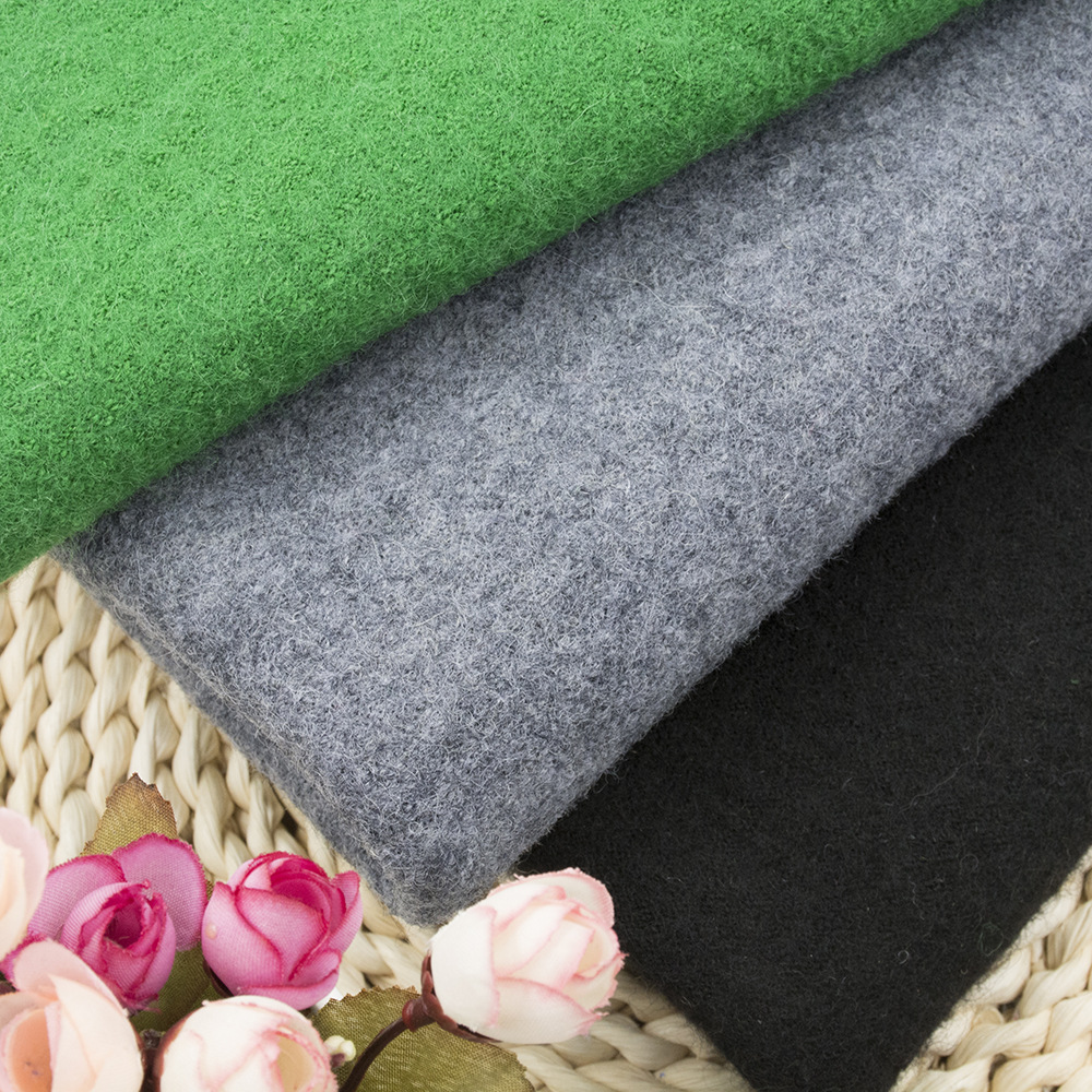 秋冬毛呢面料 强缩呢 针织呢料 男女装大衣布料 现货供应