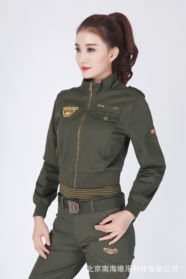 秋季新款军装套装女装三件套迷彩服户外休闲套装军装女三件套