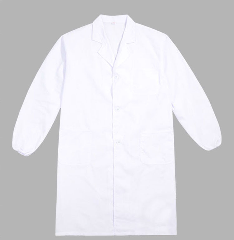 涤棉长袖白大褂 松紧袖口 食品厂工作服白大褂 加工车间防尘服装