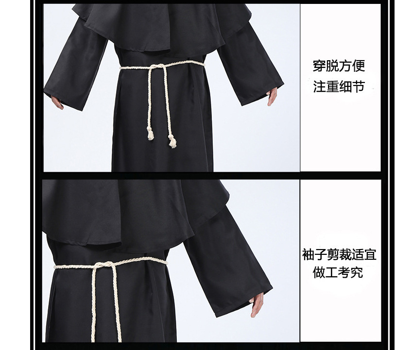 牧师服_万圣节 中世纪僧侣服修士袍巫师服牧师服基督徒现货 - 阿里巴