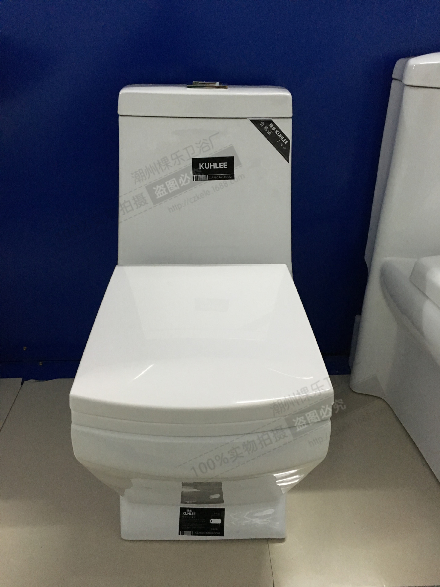 新款陶瓷连体冲落式马桶 热销超大口径地排墙排工程款坐便器