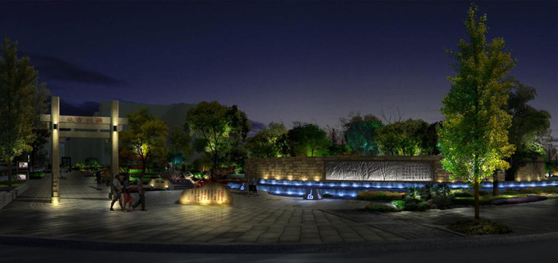 户外楼体亮化工程树木景观公园户外墙亮化项