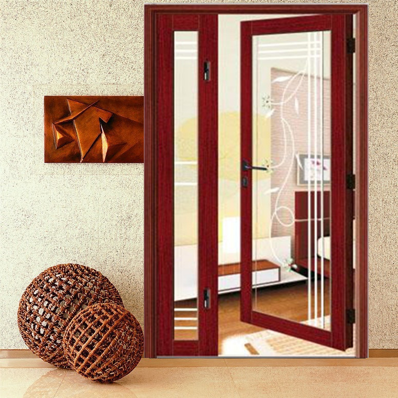 室内钛合金玻璃门 合金字母平开门 铝钛金门 厨卫玻璃子母门