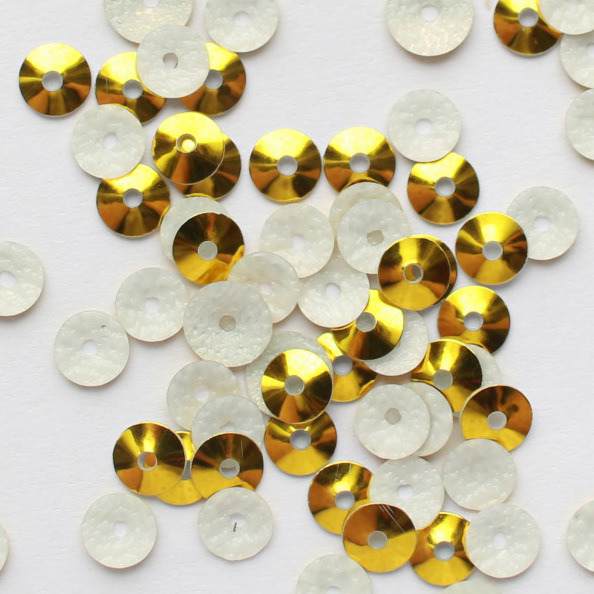 金黄色 3mm 圆形镭射平烫片 有孔彩色亮片珠片 进口环保镭射烫片