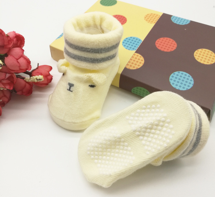 Newborn Babies' Socks Summer Loose Mouth 0-June Baby Socks Combed Cotton Children's Socks Three-Dimensional Dispensing Non-Slip Socks