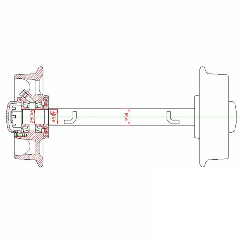 600标准轨距的矿车轮对(900/1435轨距实心轮对)