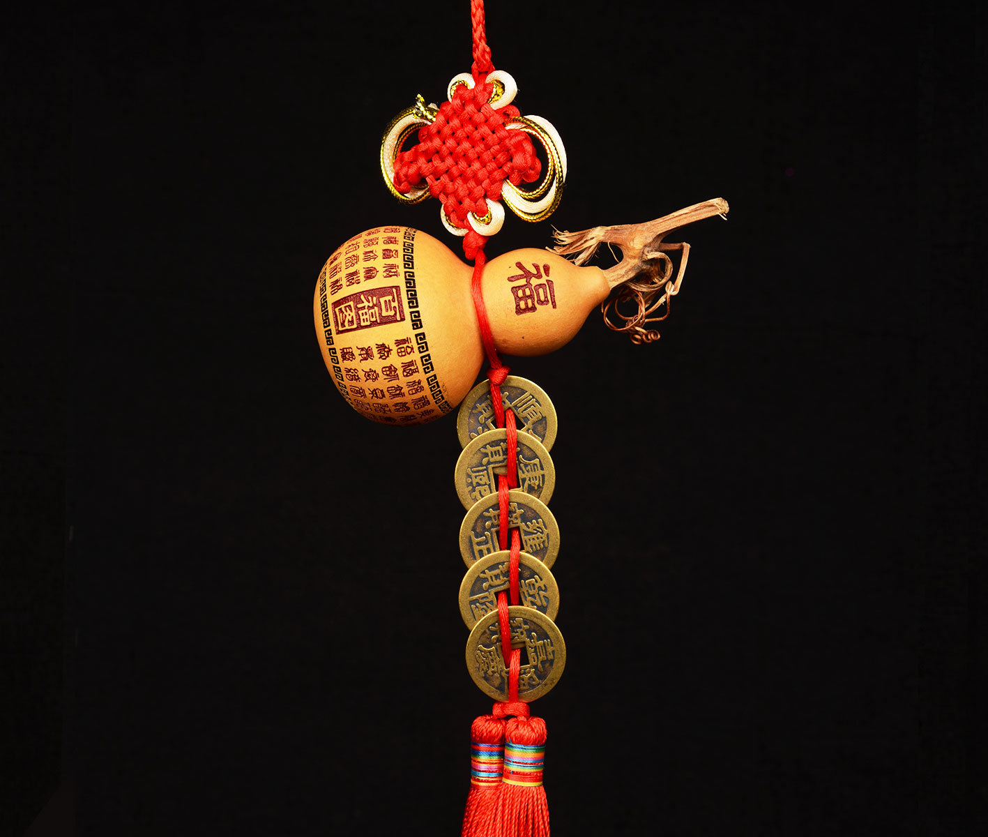 刻字葫芦五帝铜钱挂件摆件礼品批发