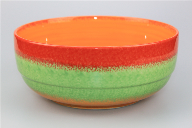 紫宸陶瓷14绿色釉养生瓷餐具7寸韩式碗家