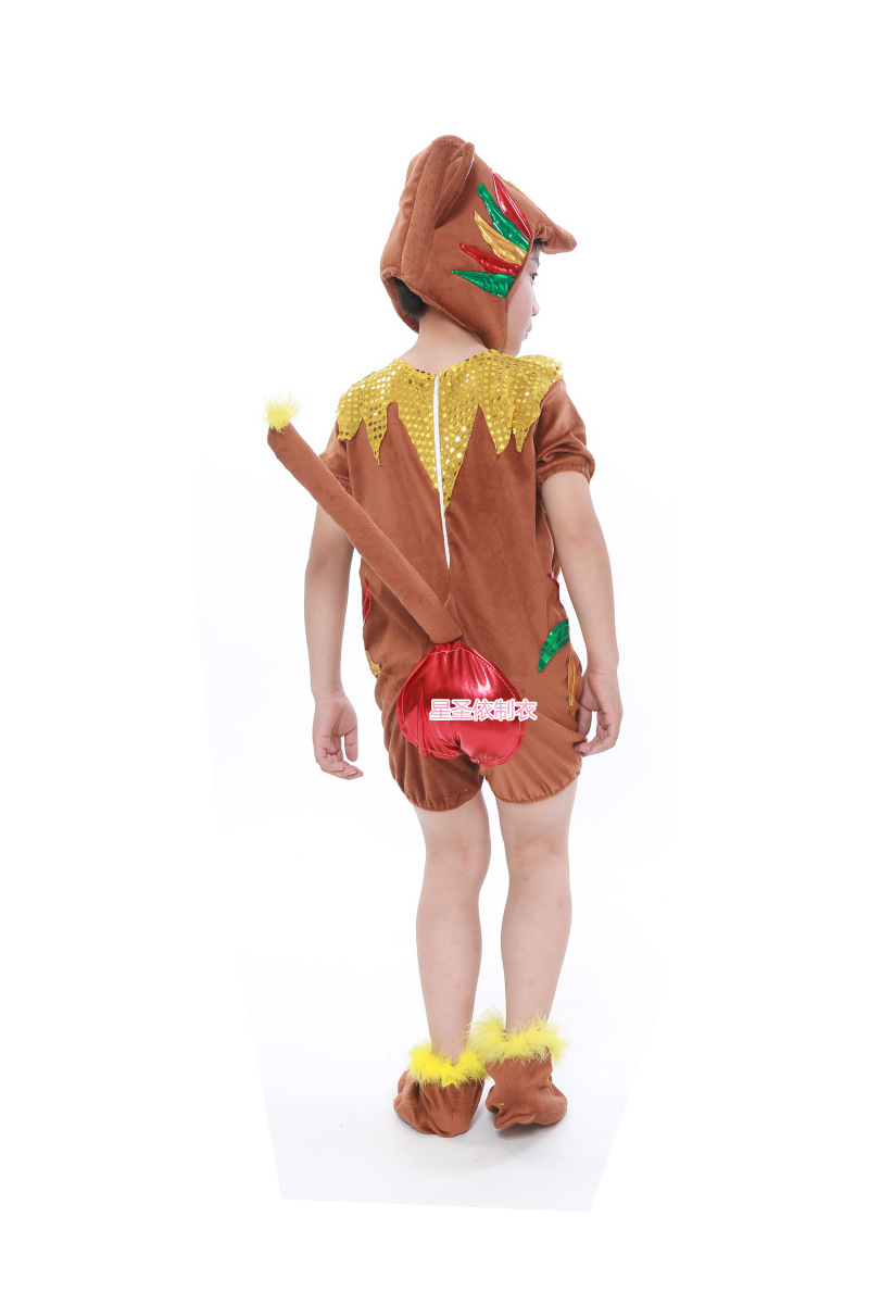 儿童金丝猴演出服小猴子动物服装幼儿猴子卡通造型孙悟空表演服装