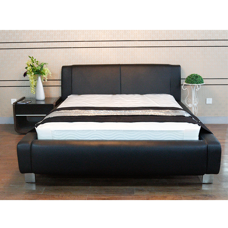 路易·丹尼单人双人床软床 现代真皮软床 高档实木卧室家具可订制