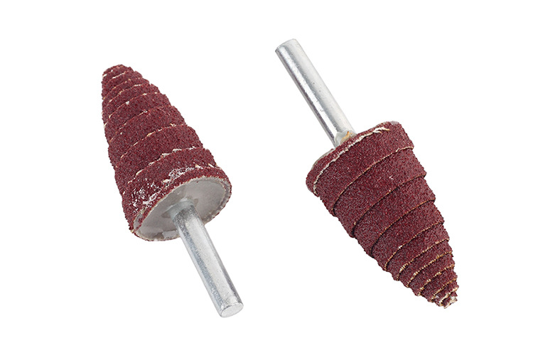 塔行磨头百叶带柄页轮 砂布尖磨头抛光打磨锥形磨头砂皮磨