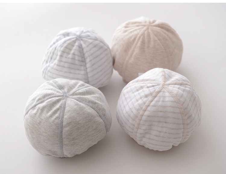 盛哲卡婴儿色织纯棉胎帽 0-3个月宝宝里帽 新生儿透气胎帽m1540