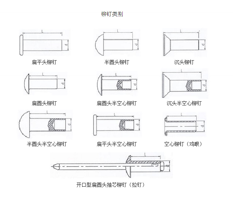 马车螺栓,内六角螺栓,外六角螺栓,t型螺栓,紧定螺钉,机螺钉,螺母,铆钉