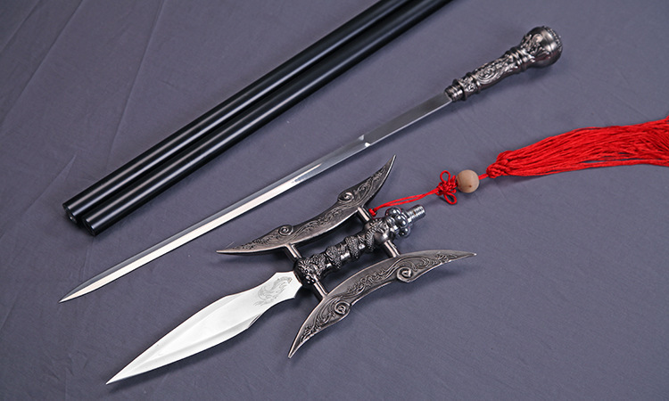 飞将吕布十八般兵器 双月 方天画戟 长矛可拆卸 红缨枪长枪未开刃