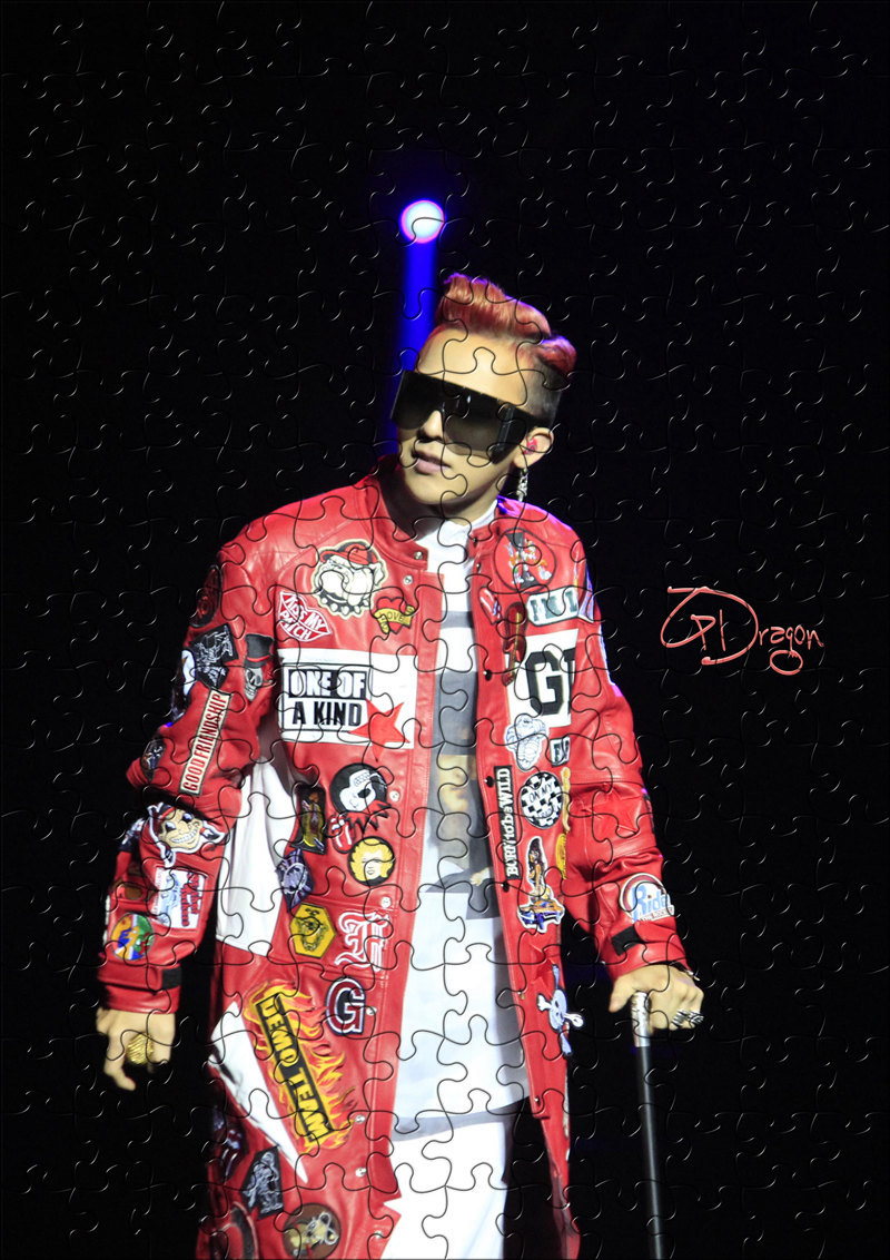 diy创意 gd权志龙拼图 120片a4拼图 可来图订制 配相框 pt076