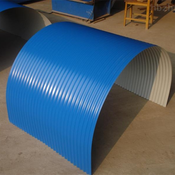 生产加工彩钢弧形瓦防雨罩防雨棚