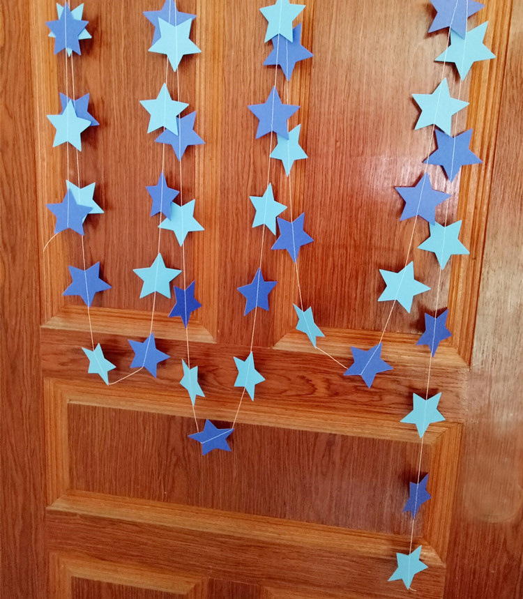 小号珠光卡纸星星拉花结婚挂饰吊饰婚礼派对节日圣诞装饰布置用品