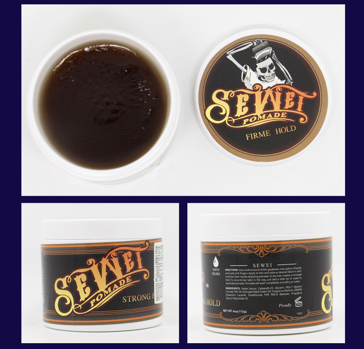 正品美国骷髅头复古发油 男士大背头油头 头发保湿造型发泥发蜡