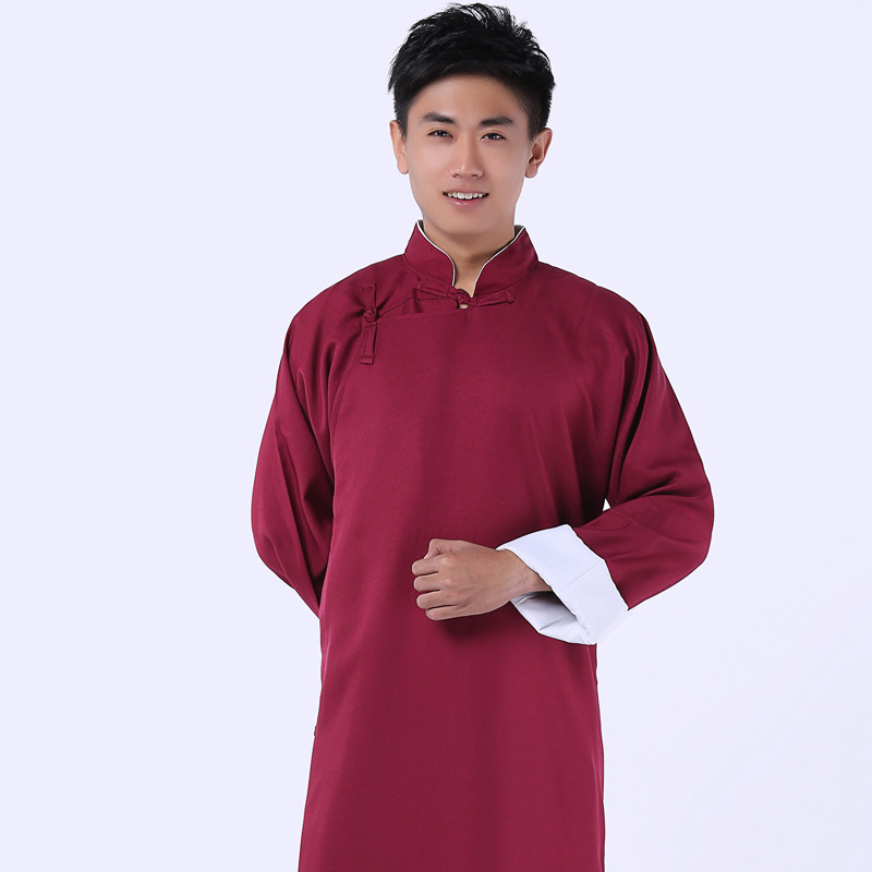 民国学生长袍马褂小品评书长衫相声大褂表演出服装中式盘扣古装