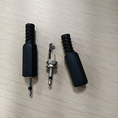 5mm装配插头 3.5单声道带胶外壳公头 耳机音响公头