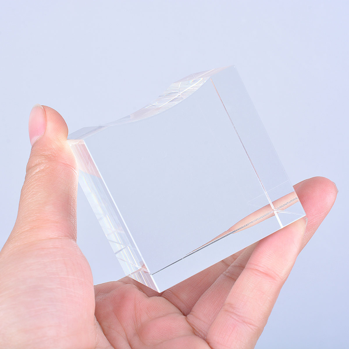 水晶钻石底座有凹工艺摆件 水晶方体底座工厂批发价水晶纸镇现货