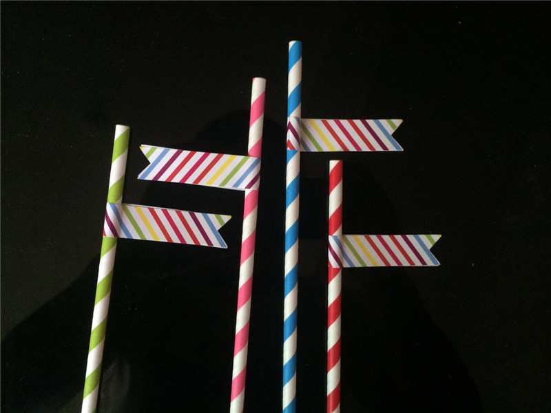 派对纸吸管 外贸纸吸管插旗 生日聚会用纸