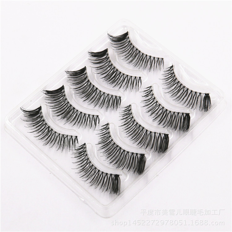 Handmade Five Double Pairs of False Eyelashes Natural Long Nude Makeup False Eyelashes XH-02 False Eyelashes Wholesale